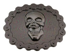 Sugar Skull Belt Buckle Tattoo Halloween Party Costume Style Pirate Flaming Men