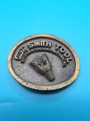 Vintage SMITH TOOL Solid Brass Belt Buckle Heavy Raised Drill Bit