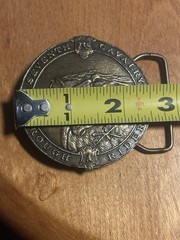 Vintage 1970s Brass Seventh Cavalry Rough Rider Belt Buckle