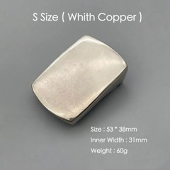 Retro Solid Brass/White Copper Simple Belt Buckle Leather Craft Hand Made DIY