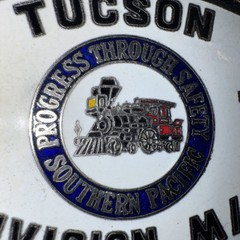1978 Southern Pacific Tucson Division Railroad Safety Silver Belt Buckle