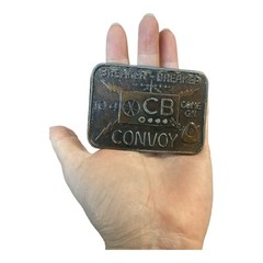 Vintage Brass Belt Buckle Trucker CB 10-4 Convoy Breaker Breaker Come On