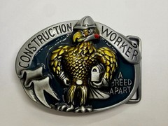 Construction Worker , Rooster Cock A Breed Apart Belt Buckle In New Condition!
