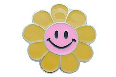 Unisex Belt Buckle Teen Women Fashion Yellow Flower Emoji Cartoon Kid Disco Ball