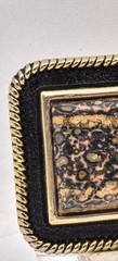 Estate unworn gold plated BIG Southwestern Style Petrified Wood type Belt Buckle