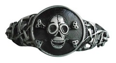 Skull Belt Buckle 6 inches Mens Womens Punk Biker Black Skelton Cross Bones