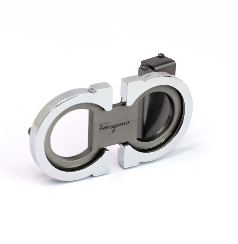 Salvatore Ferragamo Alloy Belt Buckle for 34-35mm leather strap-Silver with Gray