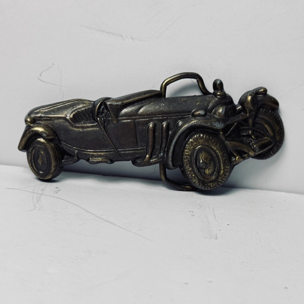 Vintage Antique Mercedes Benz SSK Cabrioler Roadster Car Belt Buckle Brass