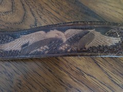 Vintage Belt Buckle Bull Head With Top Grain Leather Eagles Brown Belt