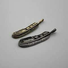 Retro Copper Feather Charm Keychain Decoration Embellishment lot