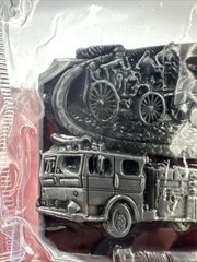 Fire Department Metal Enamel Belt Buckle Horses Truck 3in