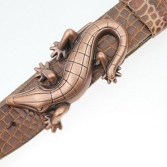 Belt Buckle Lizard Reptile Gecko Crocodile Brass Animal Interchangeable Buckle