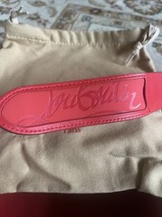 Christian Louboutin LOUBI Logo Spike Studded Leather Belt Red $670
