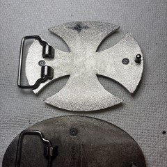 Gothic Black with Silver Cross Belt Buckles Lot Of 2