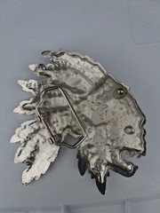 Vintage Indian Chief Head Skull Biker&rsquo;s Belt Buckle NEW