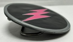 Lightning Bolt Belt Buckle Black Pink PEWTER 2002 NOS Great American Products