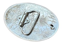 Western Carved Flower Belt Buckle Metal Cowboy US Men & Women Outdoor Rodeo Wear
