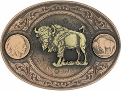 Montana Silversmiths Miners Buffalo Indian Head Nickel Belt Buckle with…