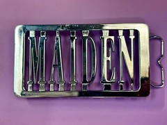 Iron Maiden Music Rock Band 70s 80s Silver Block Letters Belt Buckle