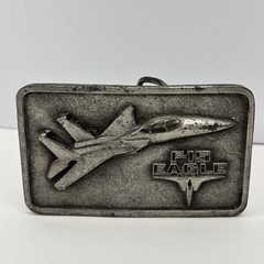 Vintage Men&rsquo;s Belt Buckle F-15 Eagle Aircraft Pewter The Buckle Connection 1977