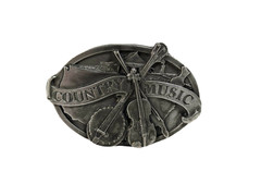 1984 Country Music Metal Belt Buckle ~ E-28 ~ Siskiyou Co Inc Williams Oregon