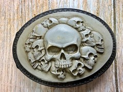 Multiple Skull Head Biker Gothic Punk Vibe Plastic Belt Buckle by Novelty