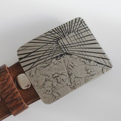Designer belt buckle removable buckle dark silver for 4 cm leather belt