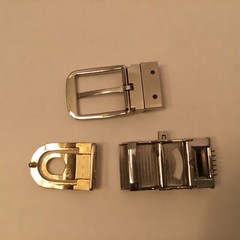 Belt Buckle Lot of 3 Silver/Grey/Gold Toned – Great For Crafting DIY Belts