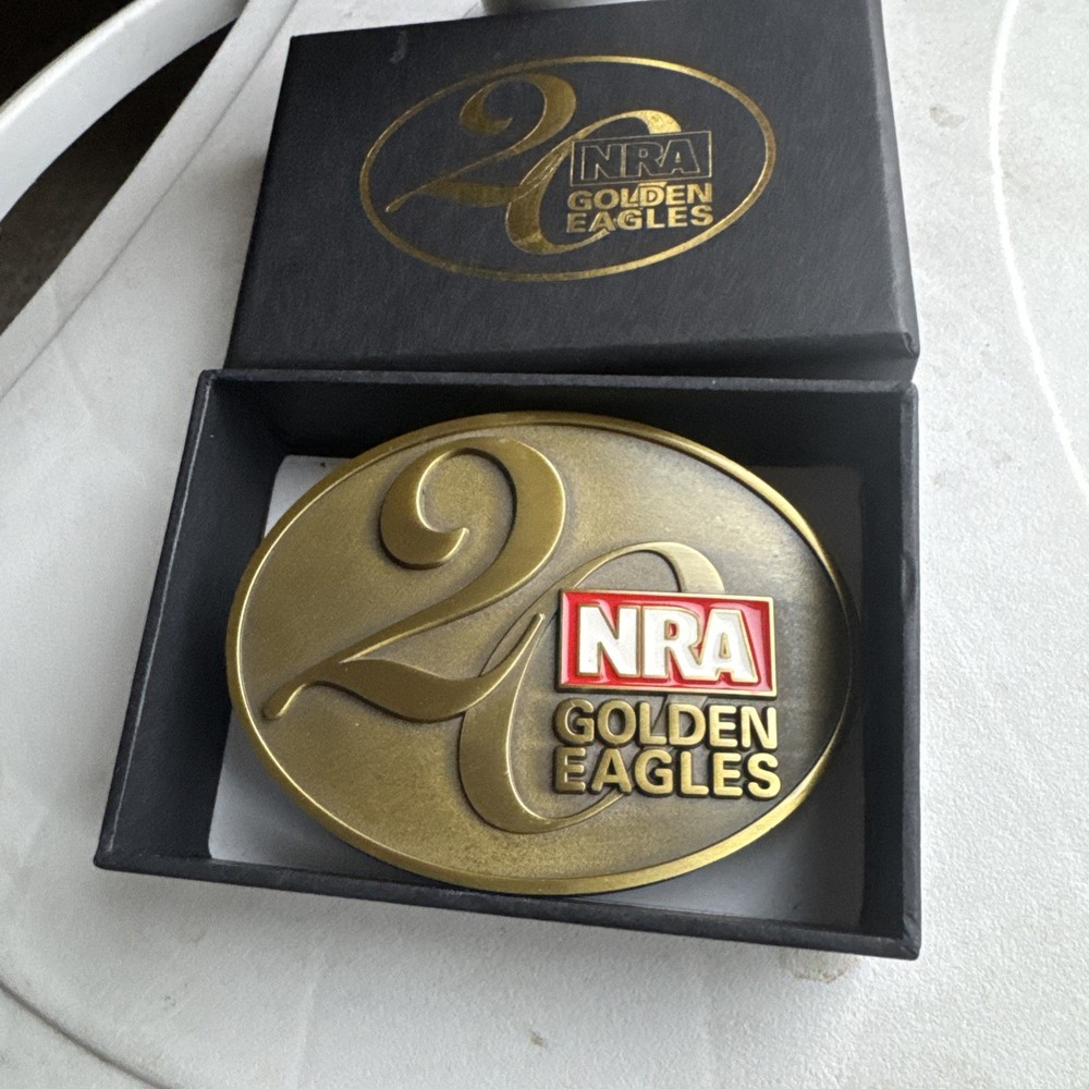 NRA National Rifle Association Golden Eagles 20 Belt Buckle NEW in Box