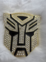 New Men’s Animal Face Studded Rhinestone Belt Buckle New