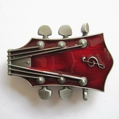 NEW ELECTRIC GUITAR HEADSTOCK MUSIC RED CONCERT BELT BUCKLE