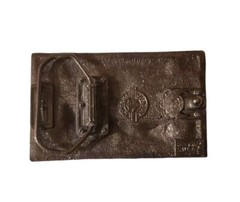 Genuine BUDWEISER Beer Brass Belt Buckle (1982; Serial No. 820) 2 1/8&Prime; X 3 1/2&Prime;