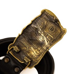 Cowboys Trophy brass buckle, Buffalo Skull, Texas Longhorn Cattle Skull, Ranch