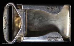 Hickok Sterling Silver 10K Gold Inlaid Belt Buckle Monogrammed « P »