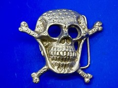 Skull Head Crossbones Halloween Biker Gothic Punk Vibe Belt Buckle