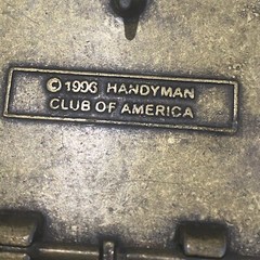 Vtg 90&rsquo;s 1996 Handyman Club Of America Life Member Hammer Logo Belt Buckle Brass