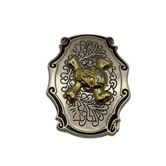 Skull and Crossbones Belt Buckle Silver Gold Tone Western Biker Gothic Pirate