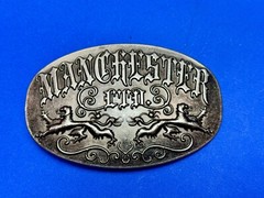 Manchester Ltd Lions Crest Clothing Company Silver Color Metal Belt Buckle