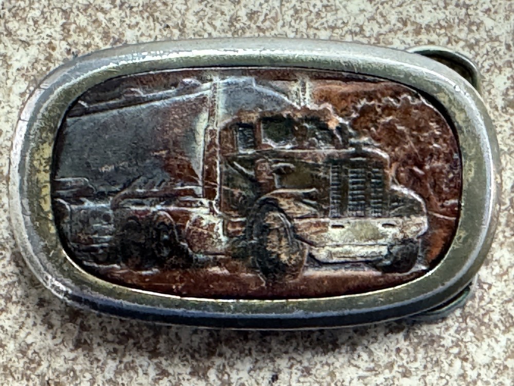 Vintage 1983 Tractor Trailer Belt and Buckle Made In USA