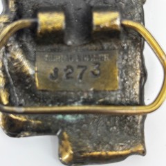 The Great American Buckle Co Belt Buckle Mens Black Red Train Engine 1980 USA