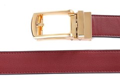 Tonywell Dress Belts One Size:32&Prime;-45&Prime;Waist, Mens Wine Red Belt Gold Buckle