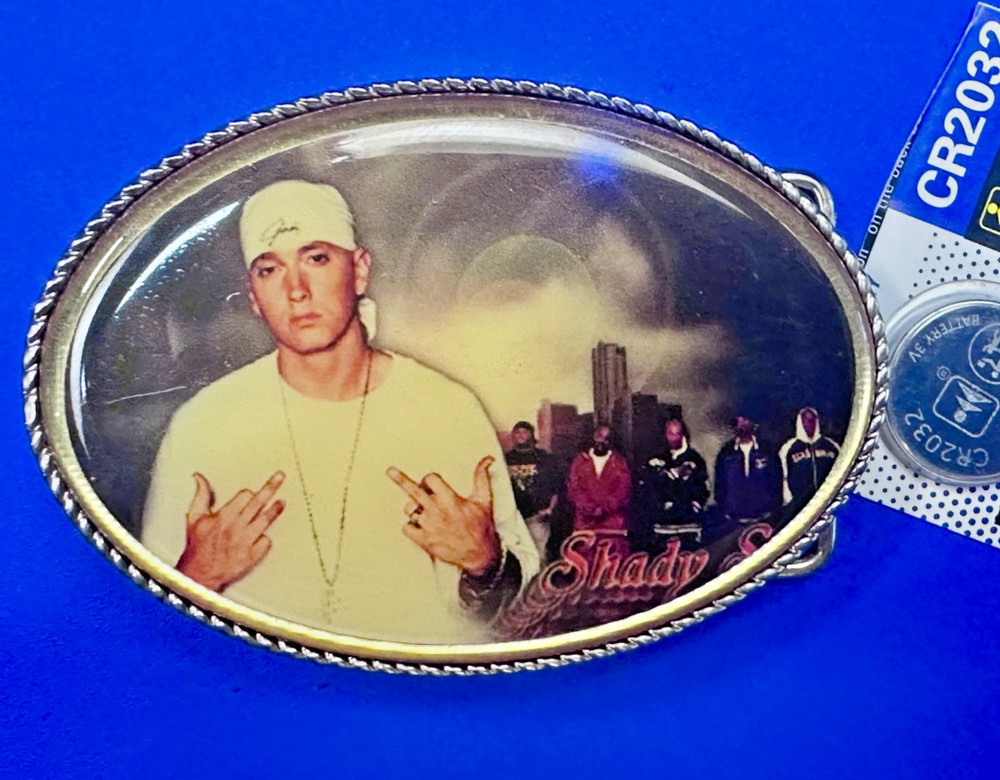 Slim Shady Eminem Led Multi Color Light Flashing Belt Buckle W/ Fresh Battery!
