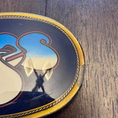 Vintage YES Band Logo Belt Buckle 1977 Pacifica Mfg Brass Tone Oval