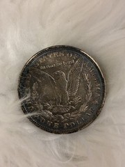 Genuine 1921 Morgan Silver Dollar Western Silver & Gold Tone Belt Buckle USA