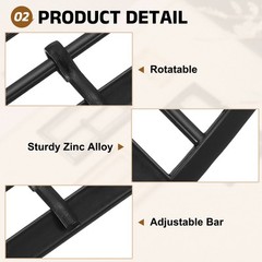 10Pcs Belt Buckle, 0.98&Prime; Single Prong Rectangle Buckles, Matte Black