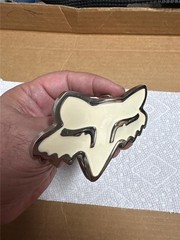 Vintage Enamel Fox Racing Belt Buckle