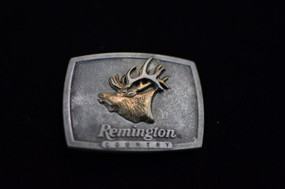 Remington Vintage 1986 Belt Buckle Country Hunting Deer Buck Farmer Made in USA