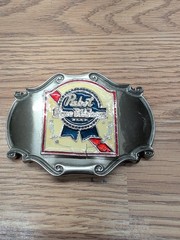 Rare Vintage Pabst Blue Ribbon Beer Belt Buckle Brewery Bar Advertising READ