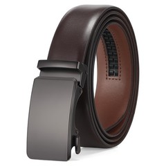 SENDEFN Men&rsquo;s Leather Belt – 28&Prime; to 44&Prime; Waist Adjustable, Coffee-iron Gray
