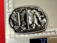 Hunting An American Tradition Vintage Belt Buckle Deer Duck Dog Colorful USA